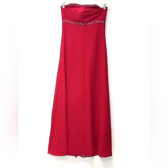 Bill Levkoff red back out strapless dress Size: 6.… - Picture 3 of 5